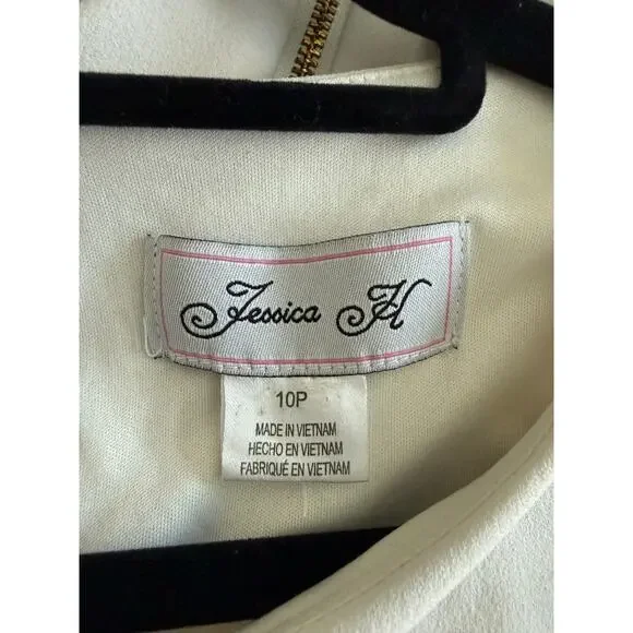 White Off The Shoulder Dress By Jessica H Size 10P - Picture 4 of 6
